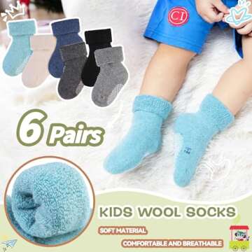 AMENLAN Baby Wool Socks for Toddlers - Comfort & Safety