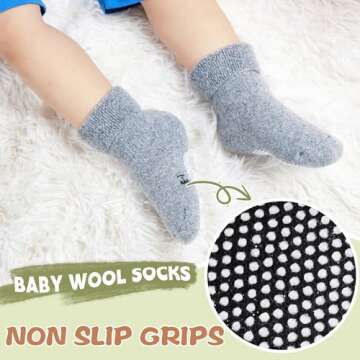 AMENLAN Baby Wool Socks for Toddlers - Comfort & Safety