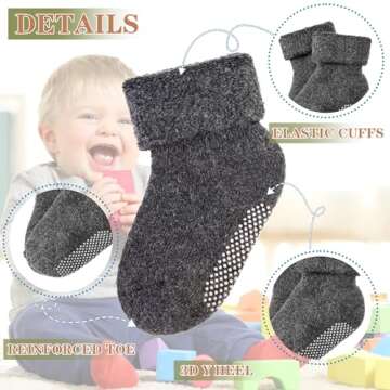 AMENLAN Baby Wool Socks for Toddlers - Comfort & Safety