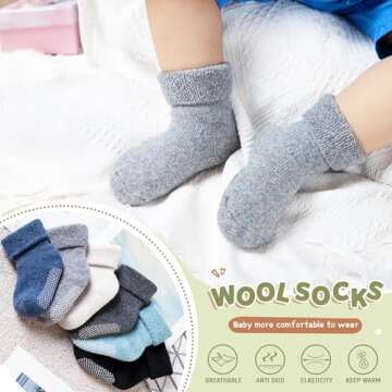 AMENLAN Baby Wool Socks for Toddlers - Comfort & Safety