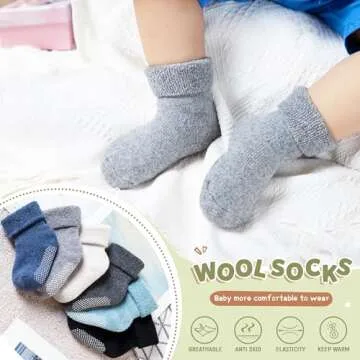 AMENLAN Baby Wool Socks for Toddlers - Comfort & Safety