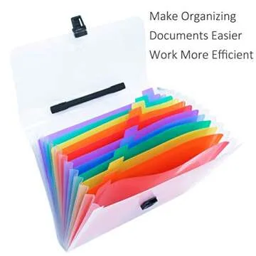 13 Pocket Portable Expanding File Folders, Accordion File Document Organizer with dividers for Any Paper and Document - Rainbow