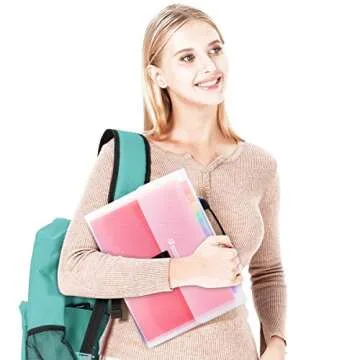 13 Pocket Portable Expanding File Folders, Accordion File Document Organizer with dividers for Any Paper and Document - Rainbow