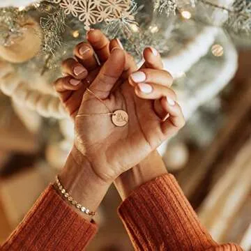 MEVECCO Birth Flower Necklace 18k Gold Engraved Custom Floral Pendant Necklaces Dainty Birth Month Flower Disc Charm Marigold Flower Disk Necklace Personalized Jewelry Birthday Gift for Her