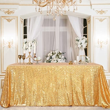 Elegant B-COOL Gold Sequin Tablecloth for Any Occasion