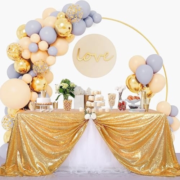 Elegant B-COOL Gold Sequin Tablecloth for Any Occasion