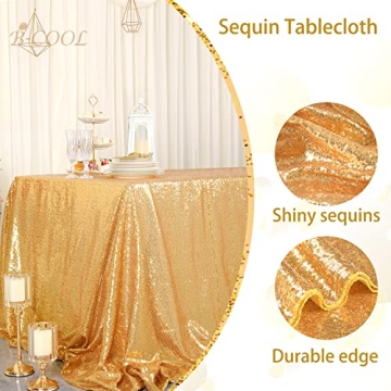 Elegant B-COOL Gold Sequin Tablecloth for Any Occasion