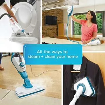 BLACK+DECKER 7-in-1 Steam Mop and Steam Glove Handheld Steamer, Complete Steam Cleaning Solution, Corded (HSMC1361SGP)