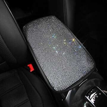 eing Auto Center Console Pad Crystal Bling Car Armrest Seat Box Cover Protector Universal Fit Diamon...