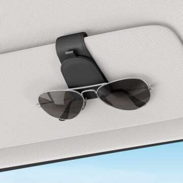 Sotfamily Sunglass Holder for Car Visor, Suede Cloth Magnetic Sunglass Organizer for Car Accessories...
