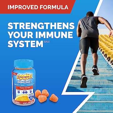 Emergen-C Immune+ Immune Gummies, Vitamin D plus 750 mg Vitamin C, Immune Support Dietary Supplement...