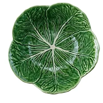 Elegant Bordallo Pinheiro Cabbage Green Salad Bowl 11-inch