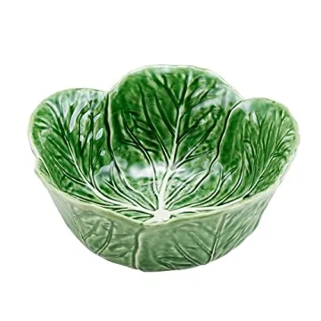 Elegant Bordallo Pinheiro Cabbage Green Salad Bowl 11-inch