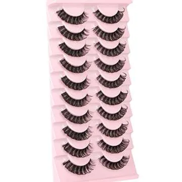 Eyelashes Russian Strip Lashes Clear Band D Curl Fluffy Wispy Lashes Natural Cat Eye Lashes Look like Extensions by Yawamica