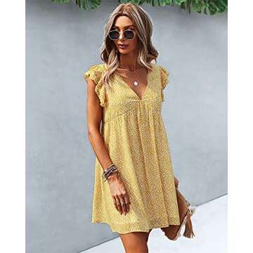 Stylish MOPOOGOSS Women's Midi Dress - Polka Dots & Ruffles