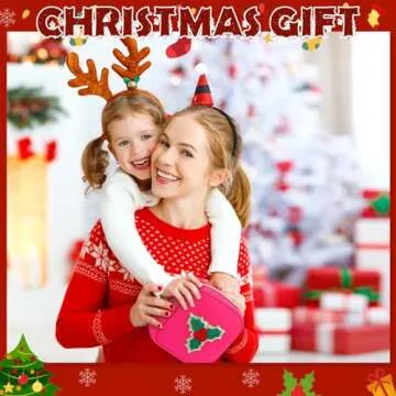 Abbylike 12 Pieces Christmas Preppy Patch Cute Cosmetic Bags Skincare Toiletry Bags Mini Chenille Nylon Bag Xmas Small Zipper Makeup Bag Coin Purse Preppy Things for Travel Women Girls Gift