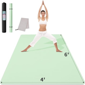 CAMBIVO Large Yoga Mat (6'x 4') - Extra Wide, Comfortable & Durable TPE Mat for Yoga, Pilates, Fitne...