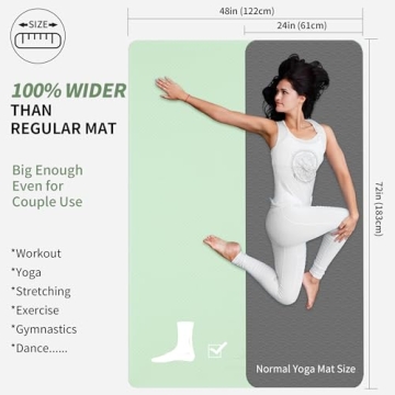 CAMBIVO Large 6'x4' Yoga Mat for Home Gym Workouts