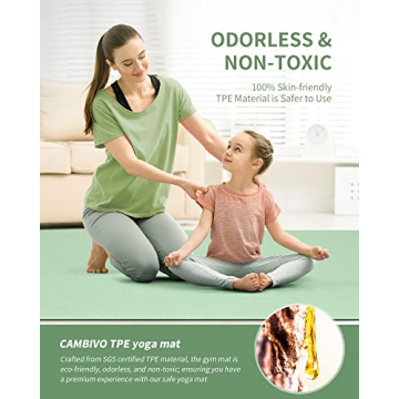 CAMBIVO Large 6'x4' Yoga Mat for Home Gym Workouts