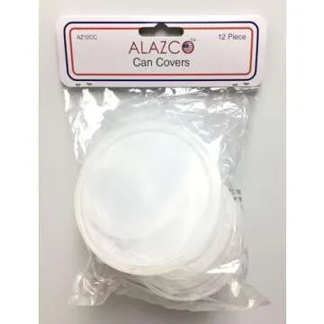 12pc BPA-Free ALAZCO Can Covers - 2 Large 2 Medium 8 small Plastic Tight Seal Lids For Canned Goods ...