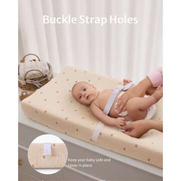Blissful Diary Muslin Changing Pad Cover for Girls Boys, Ultra Soft Breathable Cotton, Baby Diaper Change Table Pad Covers, 2Pack (Sunshine&Brown)