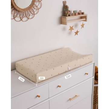 Blissful Diary Muslin Changing Pad Cover for Girls Boys, Ultra Soft Breathable Cotton, Baby Diaper Change Table Pad Covers, 2Pack (Sunshine&Brown)