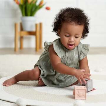 Gerber Baby Girls' 2 Piece Dress and Diaper Cover Set, Palms