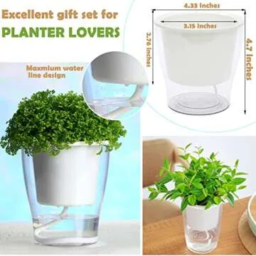 5-Pack Clear Self-Watering Pots for Easy Plant Care