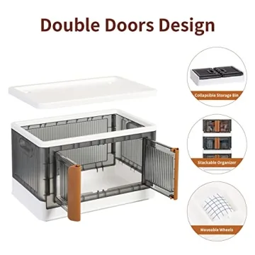 HAIXIN Stackable Storage Bins with Wheels and Lids