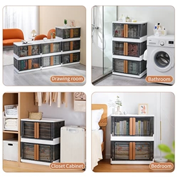 HAIXIN Stackable Storage Bins with Wheels and Lids