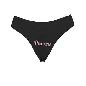 Sexy Women Come Here Daddy Please Print Strappy Lingerie Set 2PCS See Tank Tops and Panty Sets Pajamas Sleepwear (Black, L)