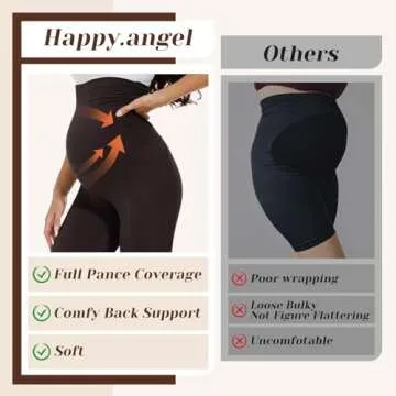 Happy.angel 2 Pack Maternity Fleece Lined Leggings Over The Belly, Womens Black Workout Yoga Pregnancy Pants with Pockets Black X-Large