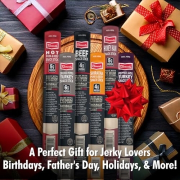 Gourmet Jerky Gift Basket for Men | 12 Meat Sticks Sampler