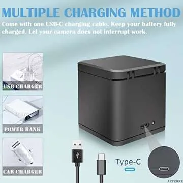 ActZone Battery Charger Station Compatible with Hero 10 Hero 9 Battery, 2 Pack Batteries for Hero 9 10 11 12 Black Camera AHDBT-901 ADDBD-001 ADBAT-211