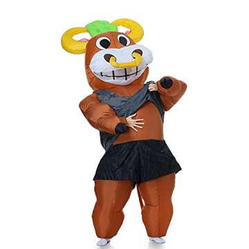 FUNNY COSTUMES Cash Cow Inflatable Costume Adult Size, Halloween Costume, Bull Suit (USD Symbol)