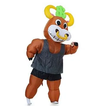 FUNNY COSTUMES Cash Cow Inflatable Costume Adult Size, Halloween Costume, Bull Suit (USD Symbol)