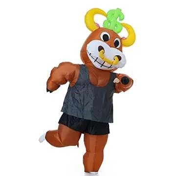 FUNNY COSTUMES Cash Cow Inflatable Costume Adult Size, Halloween Costume, Bull Suit (USD Symbol)