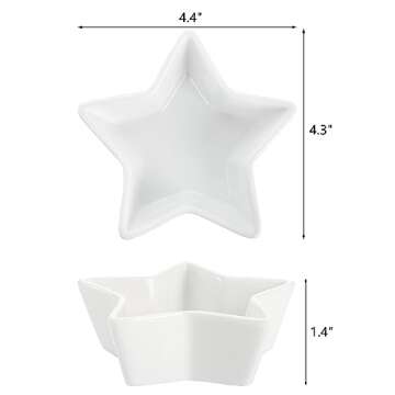 ZEAYEA Set of 10 Dipping Sauce Dishes, 3 oz Soy Sauce Pinch Bowls for Christmas, 4 inch Ceramic Appe...