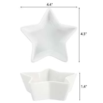 ZEAYEA Set of 10 Dipping Sauce Dishes, 3 oz Soy Sauce Pinch Bowls for Christmas, 4 inch Ceramic Appe...