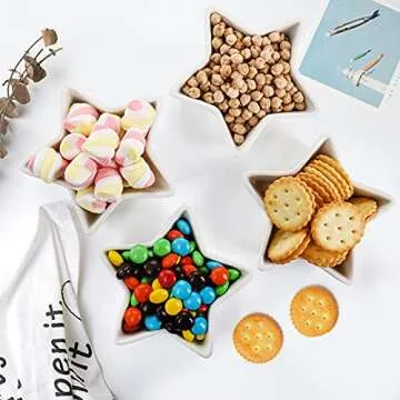 ZEAYEA Set of 10 Dipping Sauce Dishes, 3 oz Soy Sauce Pinch Bowls for Christmas, 4 inch Ceramic Appetizer Side Dishes for Sushi Soy Sauce, BBQ-Chip and Serving Bowl Set