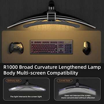 MELIFO Curved Monitor Light Bar for Gaming and Work
