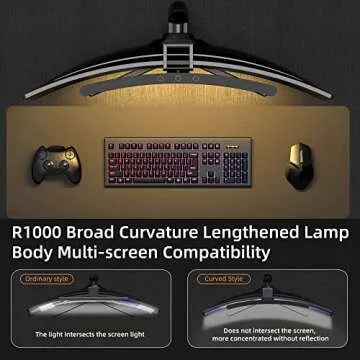 MELIFO Curved Monitor Light Bar for Gaming and Work