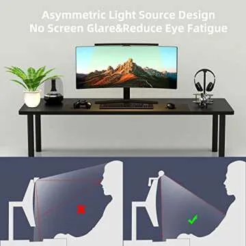 MELIFO Curved Monitor Light Bar for Gaming and Work
