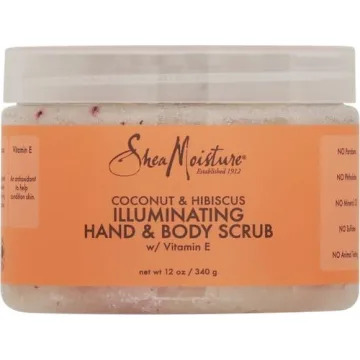 SheaMoisture Body Scrub for Dull Skin Illuminating Coconut and Hibiscus Cruelty-Free Skin Care 12 oz