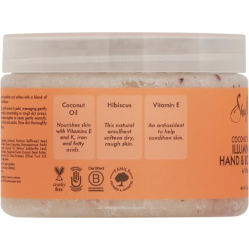 SheaMoisture Body Scrub for Dull Skin Illuminating Coconut and Hibiscus Cruelty-Free Skin Care 12 oz