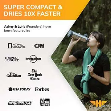 Hero Microfiber Towel for Travel, Camping, Beach, Gym – 24” X 48” (Includes Bonus Washcloth)