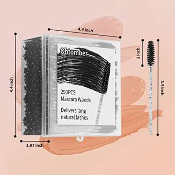 Ohtomber 290PCS Spoolies Eyelash Brush - Disposable Mascara Wands Eyebrow Brush Comb Spoolie for Eye...