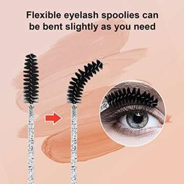 Ohtomber 290PCS Spoolies Eyelash Brush Set for Makeup