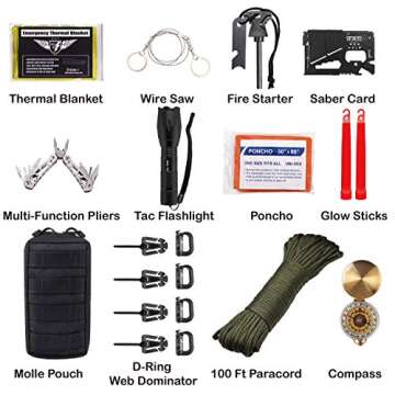 EVERLIT 42L Tactical Backpack Survival Kit Molle Bugout Bag Assault Pack Rucksack Hydration Bladder Emergency Survival Gear Hiking Camping Hunting for Men