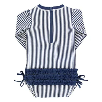 RuffleButts Navy Rash Guard for Toddlers - 12-18m
